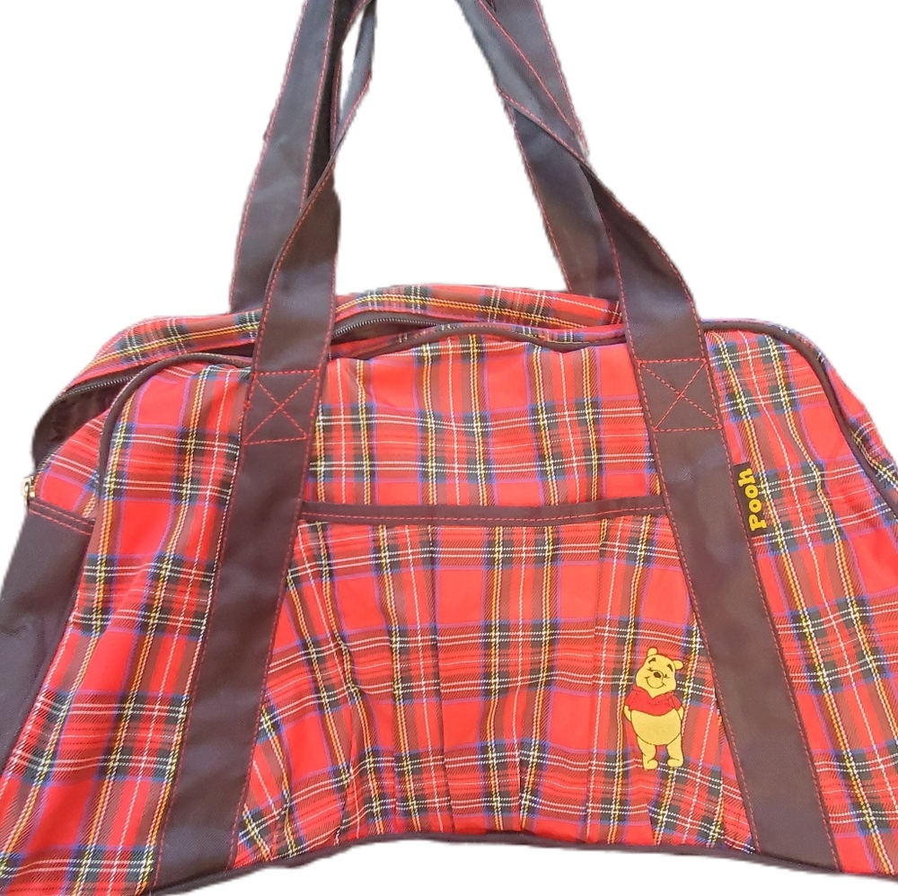 Vintage Winnie The Pooh tartan weekend bag